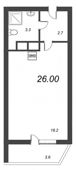 Студия 26 м²